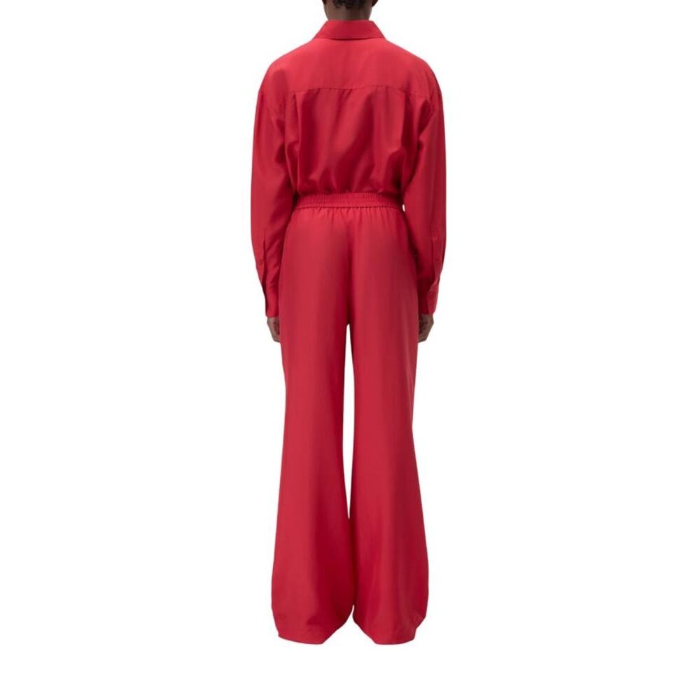 CLOSED Winona Pant Rose Red 100% Silk Wide Leg Trousers Mid Rise Relaxed M NWT - Picture 3 of 4